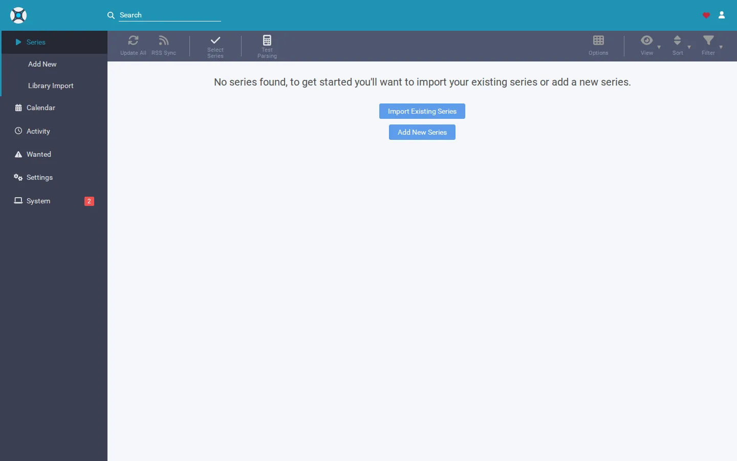 Sonarr series management on a SparkBox server
